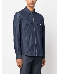 Мужская темно-синяя джинсовая рубашка от Ferragamo