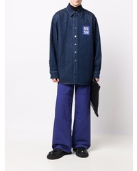 Мужская темно-синяя джинсовая рубашка от Raf Simons