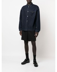 Мужская темно-синяя джинсовая рубашка от Prada