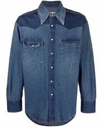Мужская темно-синяя джинсовая рубашка от Maison Margiela