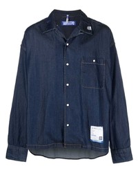Мужская темно-синяя джинсовая рубашка от Maison Mihara Yasuhiro