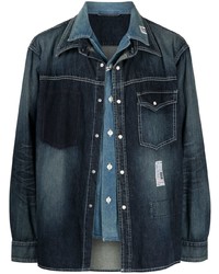 Мужская темно-синяя джинсовая рубашка от Maison Mihara Yasuhiro