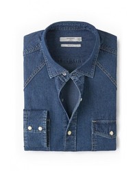 Мужская темно-синяя джинсовая рубашка от Mango Man