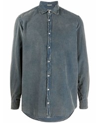 Мужская темно-синяя джинсовая рубашка от Massimo Alba