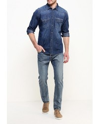 Мужская темно-синяя джинсовая рубашка от Mavi