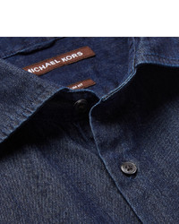 Мужская темно-синяя джинсовая рубашка от Michael Kors