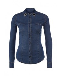 Женская темно-синяя джинсовая рубашка от Motivi