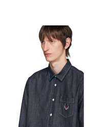 Мужская темно-синяя джинсовая рубашка от Kenzo