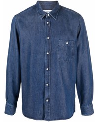 Мужская темно-синяя джинсовая рубашка от Officine Generale
