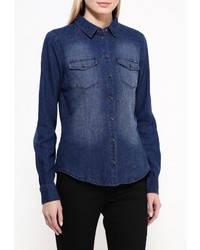 Женская темно-синяя джинсовая рубашка от Only