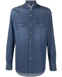 Мужская темно-синяя джинсовая рубашка от Orian