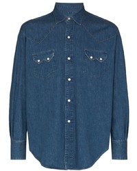 Мужская темно-синяя джинсовая рубашка от orSlow