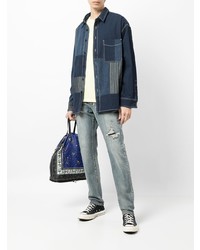 Мужская темно-синяя джинсовая рубашка от FIVE CM