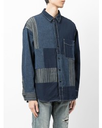 Мужская темно-синяя джинсовая рубашка от FIVE CM