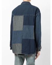 Мужская темно-синяя джинсовая рубашка от FIVE CM