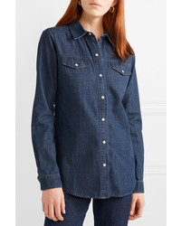 Женская темно-синяя джинсовая рубашка от J Brand