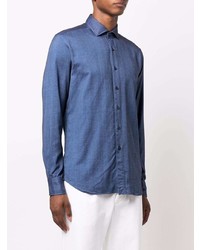 Мужская темно-синяя джинсовая рубашка от Xacus