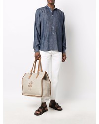 Мужская темно-синяя джинсовая рубашка от Eleventy