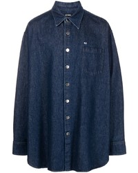 Мужская темно-синяя джинсовая рубашка от Raf Simons