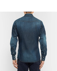 Мужская темно-синяя джинсовая рубашка от Dolce & Gabbana