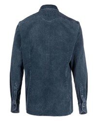 Мужская темно-синяя джинсовая рубашка от Tintoria Mattei