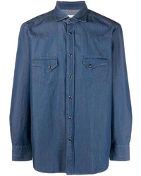 Мужская темно-синяя джинсовая рубашка от Tagliatore