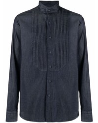 Мужская темно-синяя джинсовая рубашка от Tagliatore