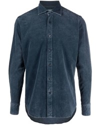 Мужская темно-синяя джинсовая рубашка от Tintoria Mattei