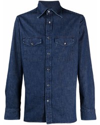 Мужская темно-синяя джинсовая рубашка от Tom Ford