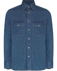 Мужская темно-синяя джинсовая рубашка от Tom Ford
