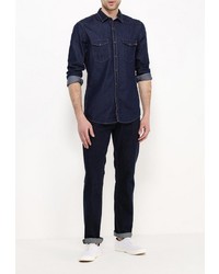 Мужская темно-синяя джинсовая рубашка от Tom Tailor Denim