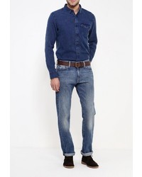 Мужская темно-синяя джинсовая рубашка от Tommy Hilfiger Denim