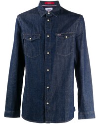 Мужская темно-синяя джинсовая рубашка от Tommy Jeans