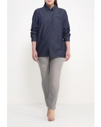 Женская темно-синяя джинсовая рубашка от Ulla Popken