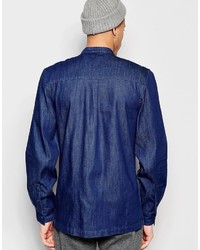 Мужская темно-синяя джинсовая рубашка от WÅVEN