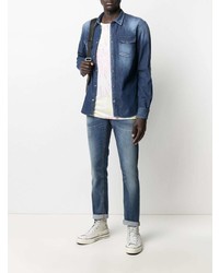 Мужская темно-синяя джинсовая рубашка от Dondup