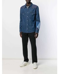 Мужская темно-синяя джинсовая рубашка от Calvin Klein Jeans