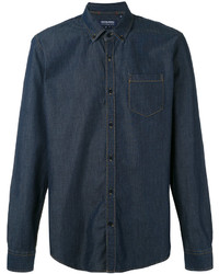 Мужская темно-синяя джинсовая рубашка от Woolrich