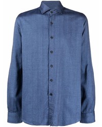 Мужская темно-синяя джинсовая рубашка от Xacus