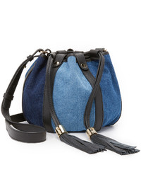 Темно-синяя джинсовая сумка-мешок от See by Chloe