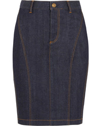 Темно-синяя джинсовая юбка-карандаш от Burberry