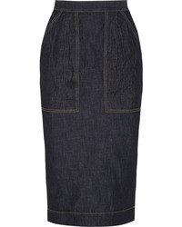 Темно-синяя джинсовая юбка-карандаш от Tomas Maier