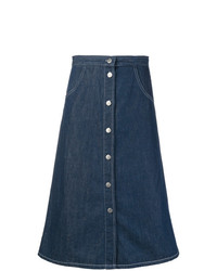 Темно-синяя джинсовая юбка на пуговицах от MiH Jeans