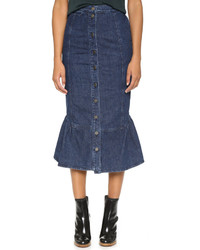 Темно-синяя джинсовая юбка на пуговицах от Rachel Comey
