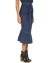Темно-синяя джинсовая юбка на пуговицах от Rachel Comey