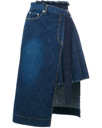 Темно-синяя джинсовая юбка со складками от Sacai
