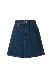 Темно-синяя джинсовая юбка-трапеция от Calvin Klein Jeans