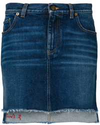 Темно-синяя джинсовая юбка от Saint Laurent