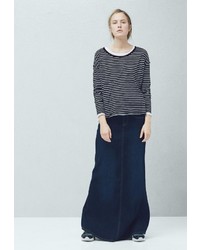 Темно-синяя длинная юбка от Mango