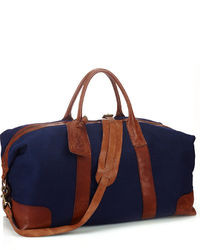 Темно-синяя дорожная сумка из плотной ткани